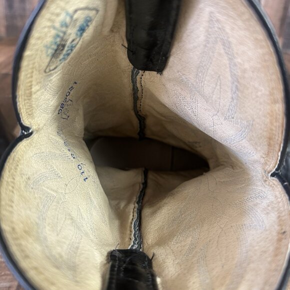 Dan Post 110R Vintage Classic Black Western Cowboy Boots Mens 12 D - Picture 8 of 12